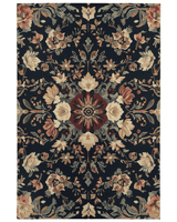 Midnight Bloom Rug – Peruvian Floral Design, Moody & Elegant | Nature - Inspired Rug by districtoasis