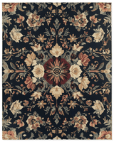 Midnight Bloom Rug – Peruvian Floral Design, Moody & Elegant | Nature - Inspired Rug by districtoasis