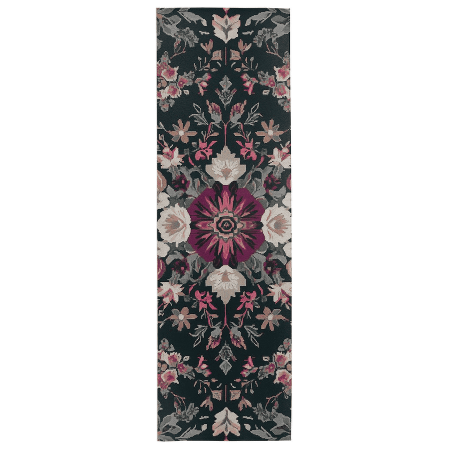 Midnight Bloom Rug – Peruvian Floral Design, Moody & Elegant | Nature - Inspired Rug by districtoasis