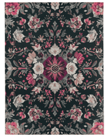 Midnight Bloom Rug – Peruvian Floral Design, Moody & Elegant | Nature - Inspired Rug by districtoasis
