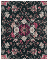 Midnight Bloom Rug – Peruvian Floral Design, Moody & Elegant | Nature - Inspired Rug by districtoasis