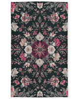 Midnight Bloom Rug – Peruvian Floral Design, Moody & Elegant | Nature - Inspired Rug by districtoasis