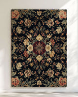 Midnight Bloom Rug – Peruvian Floral Design, Moody & Elegant | Nature - Inspired Rug by districtoasis