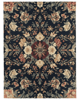 Midnight Bloom Rug – Peruvian Floral Design, Moody & Elegant | Nature - Inspired Rug by districtoasis