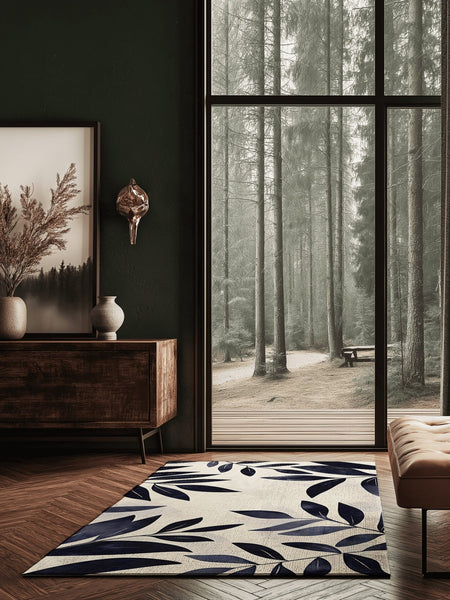 Modern Botanical Rug | Nature - Inspired Rug by districtoasis