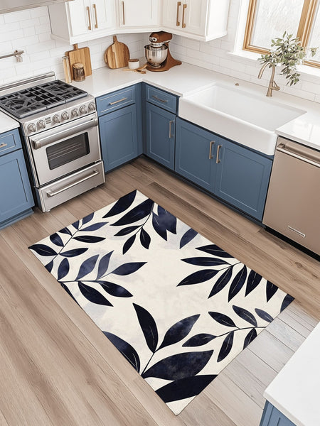 Modern Botanical Rug – Nature - Inspired, Soft & Durable | Nature - Inspired Rug by districtoasis