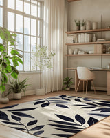 Modern Botanical Rug – Nature - Inspired, Soft & Durable | Nature - Inspired Rug by districtoasis