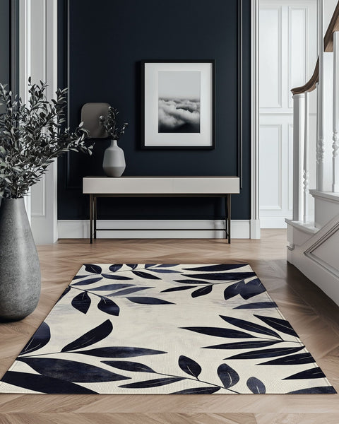 Modern Botanical Rug – Nature - Inspired, Soft & Durable | Nature - Inspired Rug by districtoasis