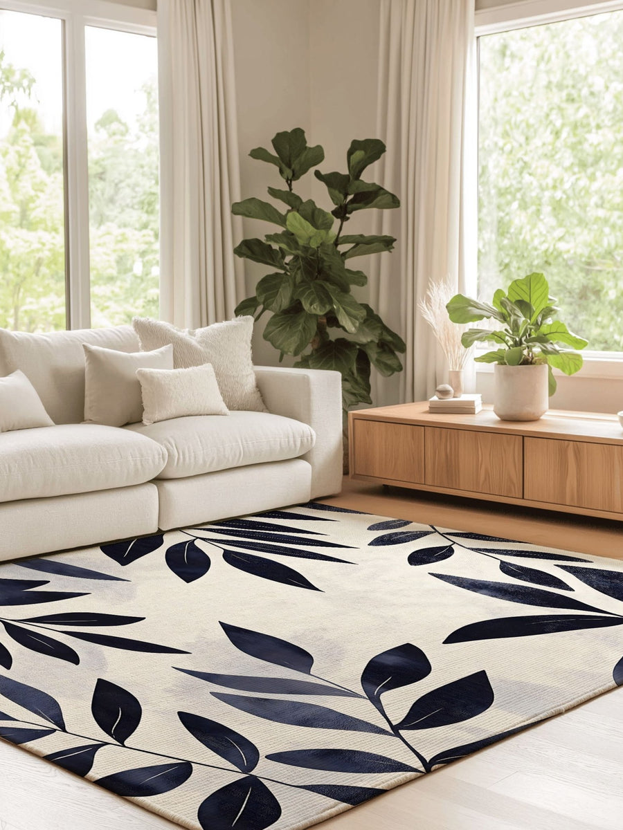 Modern Botanical Rug – Nature - Inspired, Soft & Durable | Nature - Inspired Rug by districtoasis
