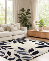 Modern Botanical Rug – Nature - Inspired, Soft & Durable | Nature - Inspired Rug by districtoasis