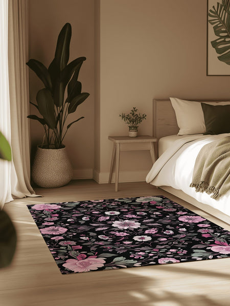 Moonlit Cherry Blossom Rug | Nature - Inspired Rug by districtoasis