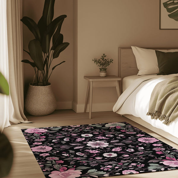 Moonlit Cherry Blossom Rug | Nature - Inspired Rug by districtoasis