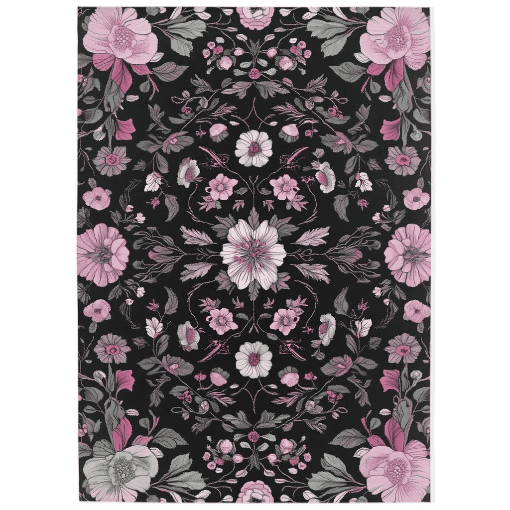 Moonlit Cherry Blossom Rug – Japanese Floral Elegance, Soft & Serene | Nature - Inspired Rug by districtoasis