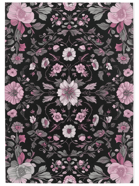 Moonlit Cherry Blossom Rug – Japanese Floral Elegance, Soft & Serene | Nature - Inspired Rug by districtoasis