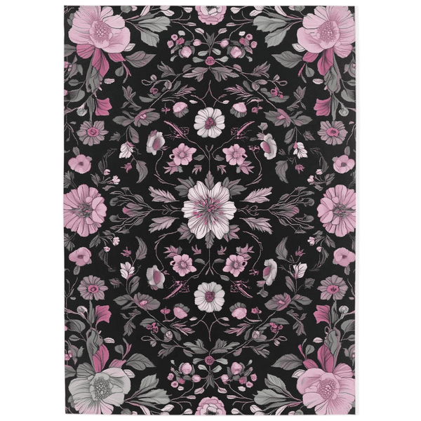 Moonlit Cherry Blossom Rug – Japanese Floral Elegance, Soft & Serene | Nature - Inspired Rug by districtoasis