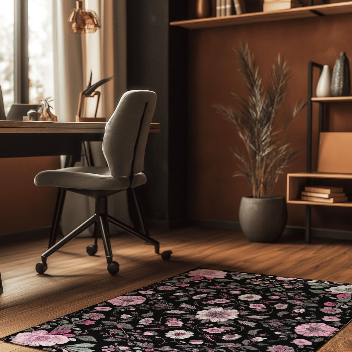 Moonlit Cherry Blossom Rug – Japanese Floral Elegance, Soft & Serene | Nature - Inspired Rug by districtoasis