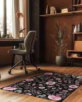 Moonlit Cherry Blossom Rug – Japanese Floral Elegance, Soft & Serene | Nature - Inspired Rug by districtoasis