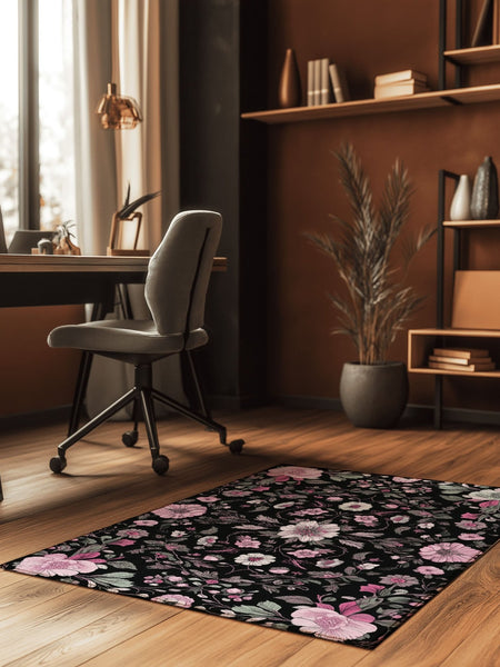 Moonlit Cherry Blossom Rug – Japanese Floral Elegance, Soft & Serene | Nature - Inspired Rug by districtoasis