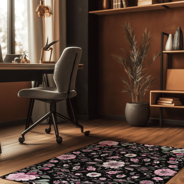 Moonlit Cherry Blossom Rug – Japanese Floral Elegance, Soft & Serene | Nature - Inspired Rug by districtoasis