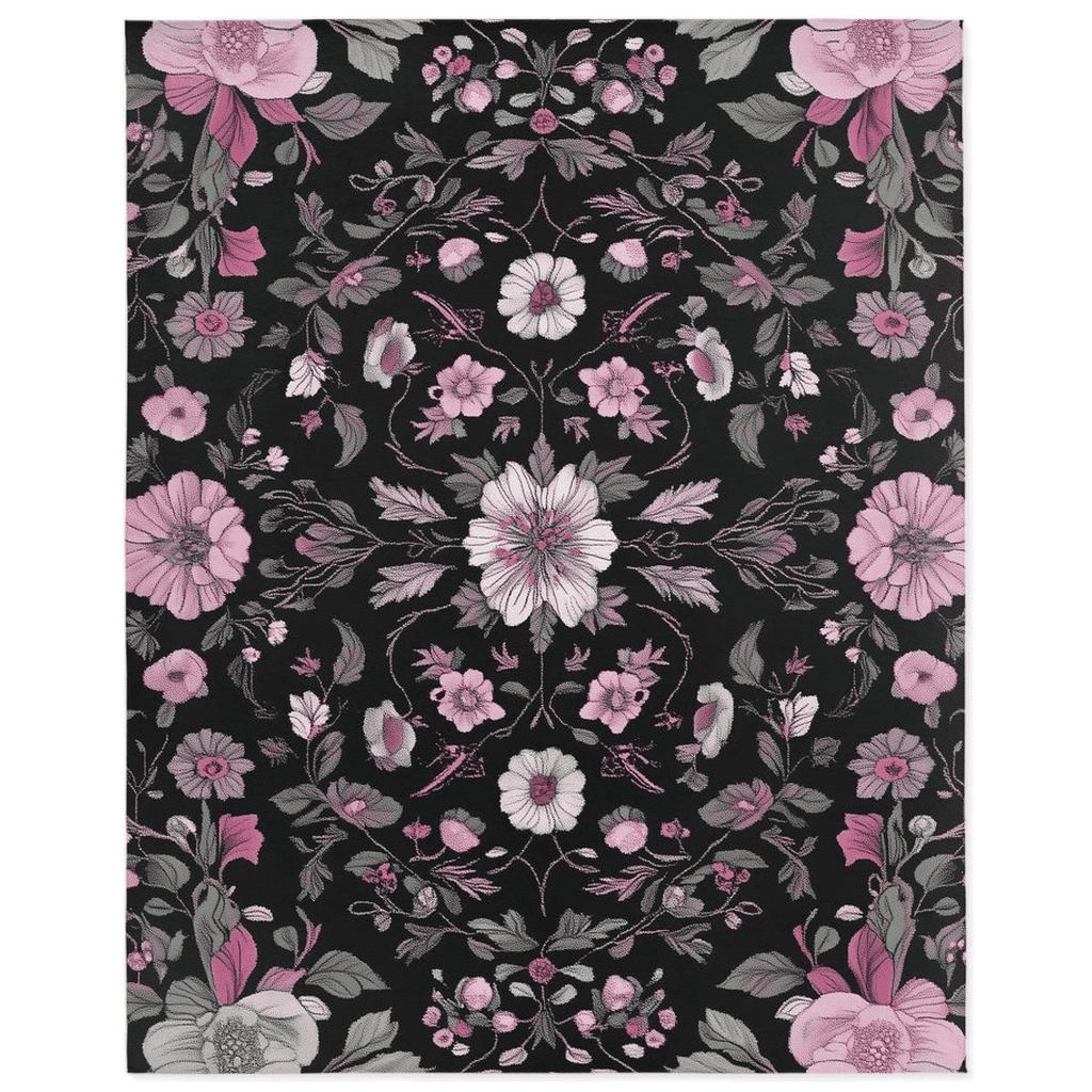 Moonlit Cherry Blossom Rug – Japanese Floral Elegance, Soft & Serene | Nature - Inspired Rug by districtoasis