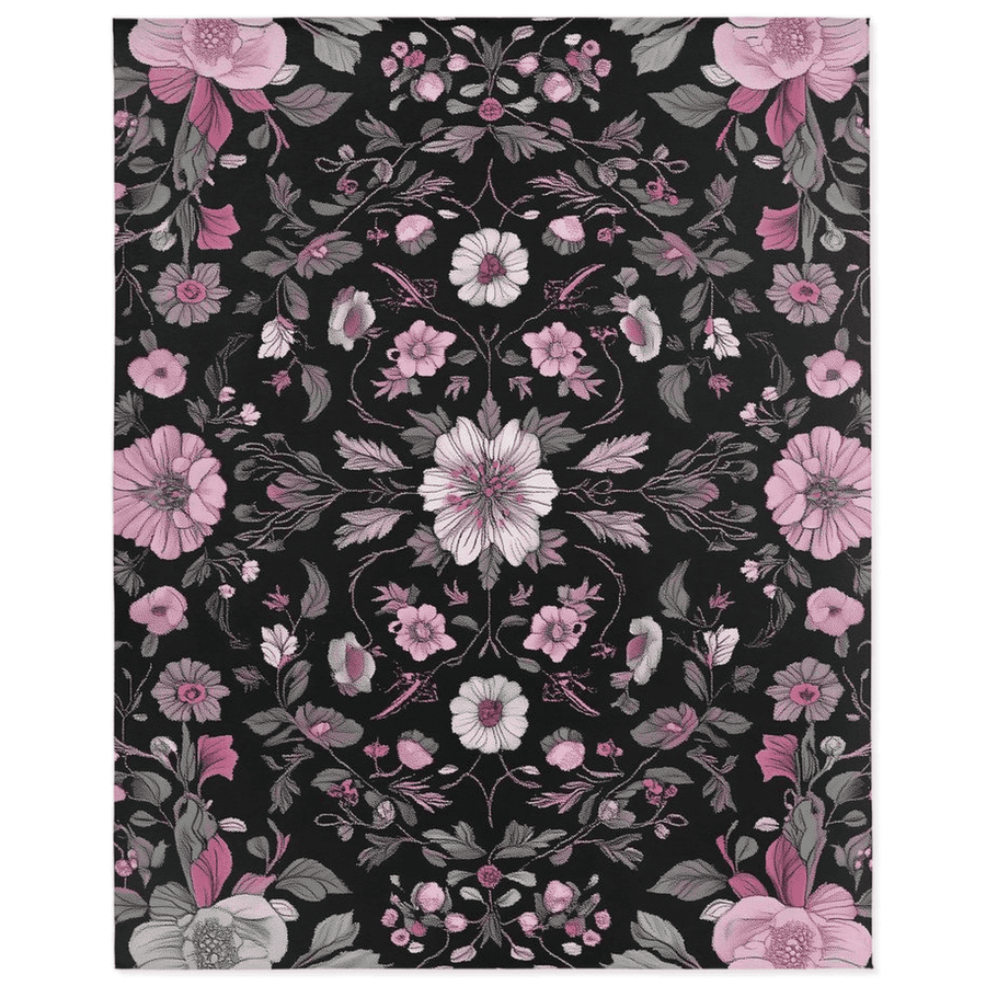 Moonlit Cherry Blossom Rug – Japanese Floral Elegance, Soft & Serene | Nature - Inspired Rug by districtoasis