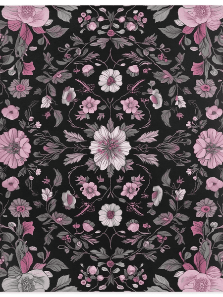 Moonlit Cherry Blossom Rug – Japanese Floral Elegance, Soft & Serene | Nature - Inspired Rug by districtoasis
