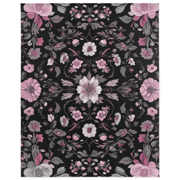 Moonlit Cherry Blossom Rug – Japanese Floral Elegance, Soft & Serene | Nature - Inspired Rug by districtoasis