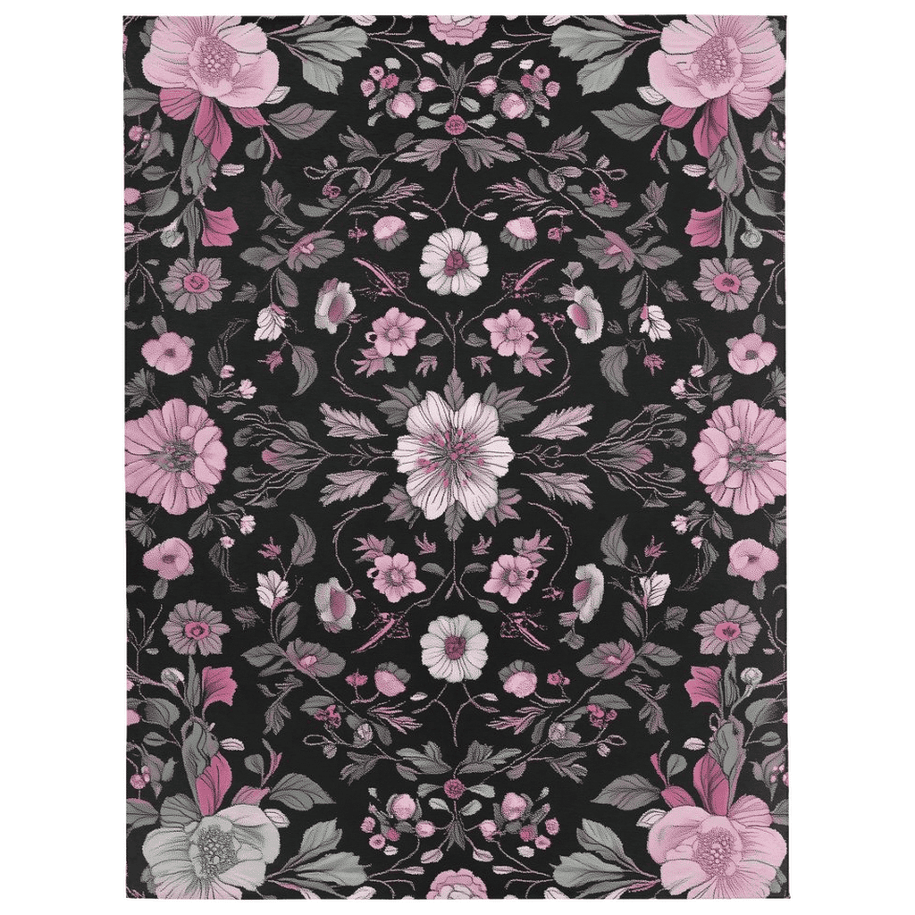 Moonlit Cherry Blossom Rug – Japanese Floral Elegance, Soft & Serene | Nature - Inspired Rug by districtoasis