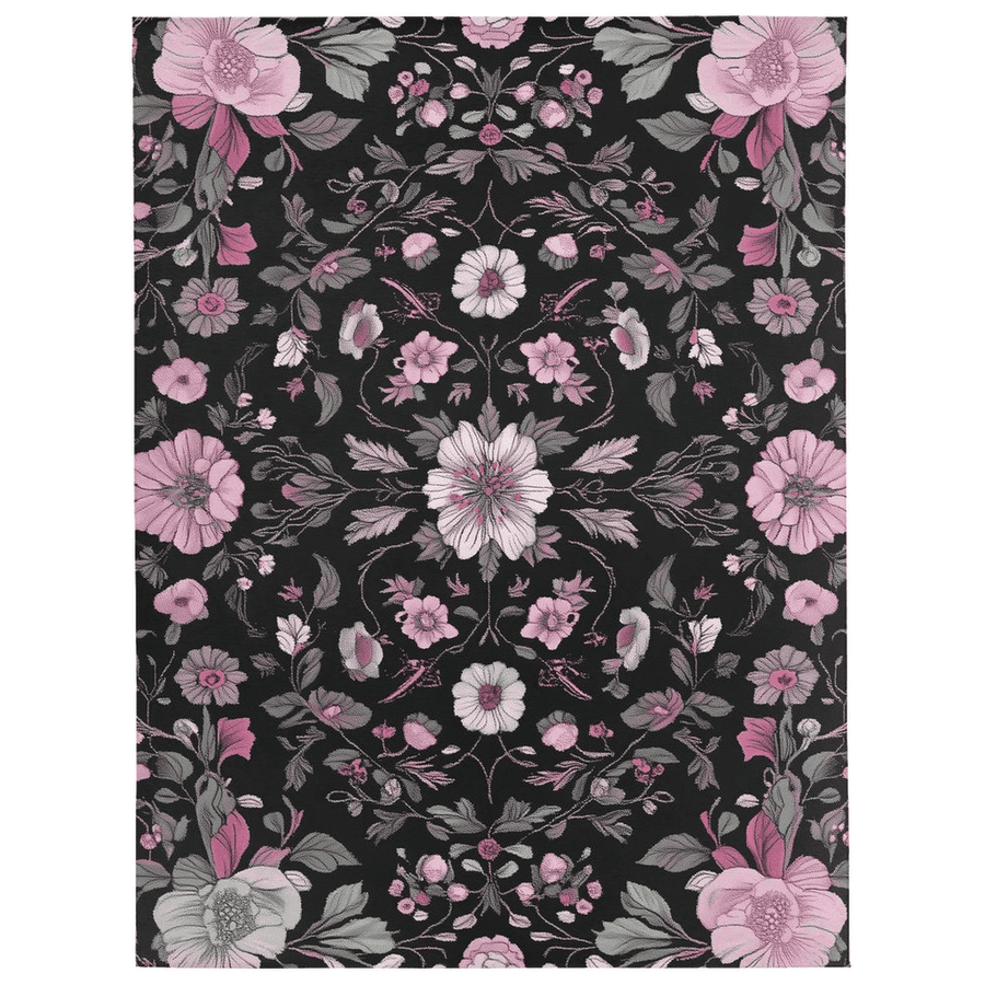 Moonlit Cherry Blossom Rug – Japanese Floral Elegance, Soft & Serene | Nature - Inspired Rug by districtoasis