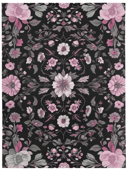 Moonlit Cherry Blossom Rug – Japanese Floral Elegance, Soft & Serene | Nature - Inspired Rug by districtoasis