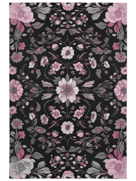 Moonlit Cherry Blossom Rug – Japanese Floral Elegance, Soft & Serene | Nature - Inspired Rug by districtoasis