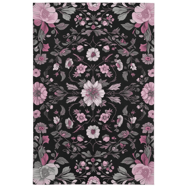 Moonlit Cherry Blossom Rug – Japanese Floral Elegance, Soft & Serene | Nature - Inspired Rug by districtoasis