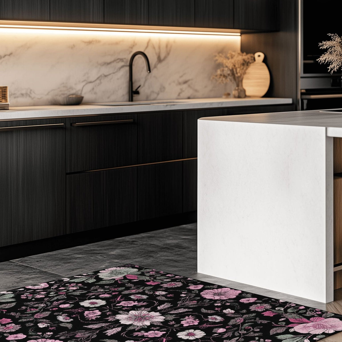 Moonlit Cherry Blossom Rug – Japanese Floral Elegance, Soft & Serene | Nature - Inspired Rug by districtoasis