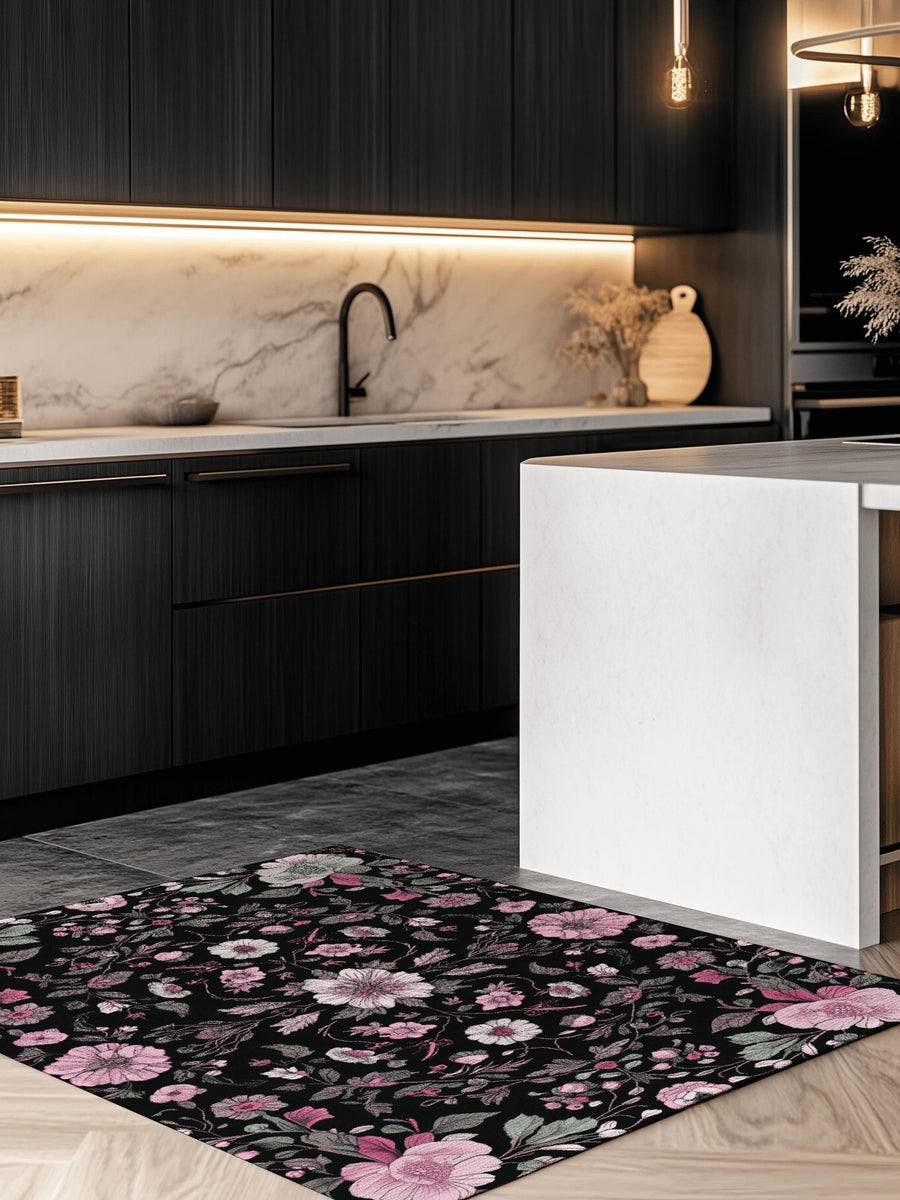 Moonlit Cherry Blossom Rug – Japanese Floral Elegance, Soft & Serene | Nature - Inspired Rug by districtoasis