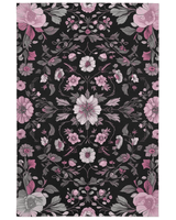 Moonlit Cherry Blossom Rug – Japanese Floral Elegance, Soft & Serene | Nature - Inspired Rug by districtoasis
