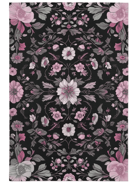 Moonlit Cherry Blossom Rug – Japanese Floral Elegance, Soft & Serene | Nature - Inspired Rug by districtoasis