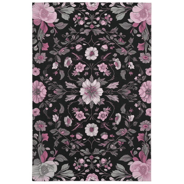 Moonlit Cherry Blossom Rug – Japanese Floral Elegance, Soft & Serene | Nature - Inspired Rug by districtoasis