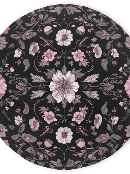 Moonlit Cherry Blossom Rug – Japanese Floral Elegance, Soft & Serene | Nature - Inspired Rug by districtoasis