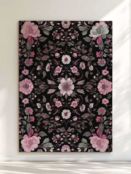 Moonlit Cherry Blossom Rug – Japanese Floral Elegance