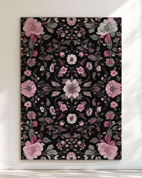 Moonlit Cherry Blossom Rug – Japanese Floral Elegance, Soft & Serene