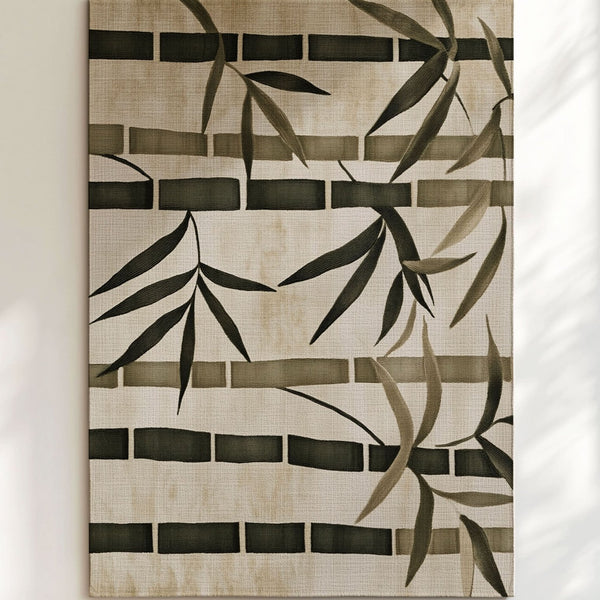 Oriental Bamboo Rug – Elegant Bamboo Patterns, Premium & Calming | Nature - Inspired Rug by districtoasis