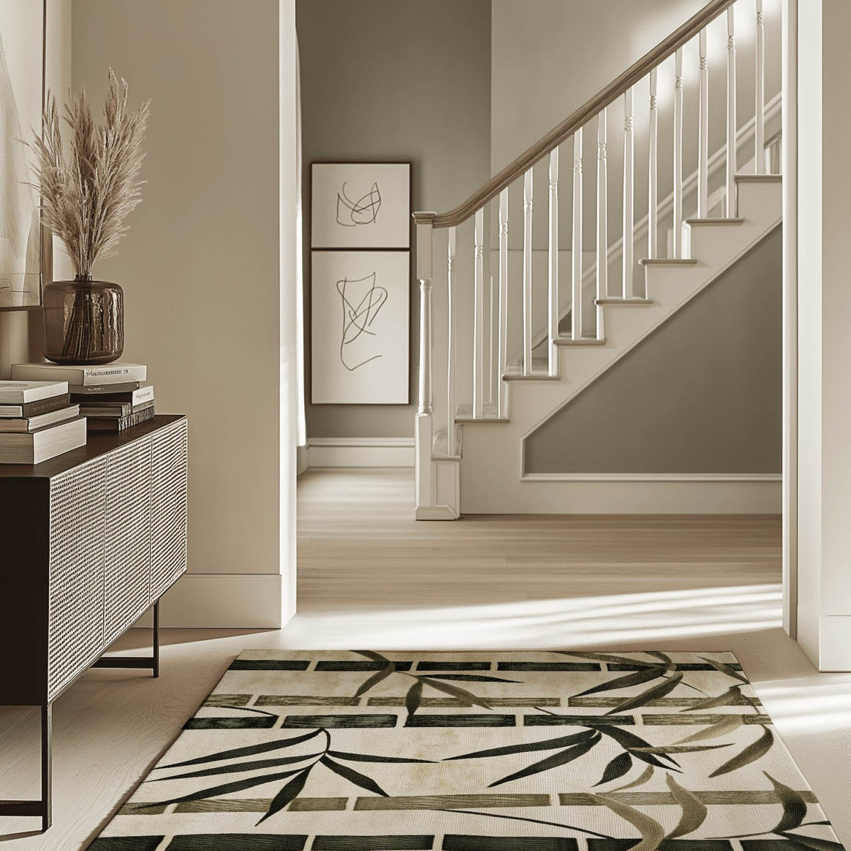 Oriental Bamboo Rug – Elegant Bamboo Patterns, Premium & Calming | Nature - Inspired Rug by districtoasis