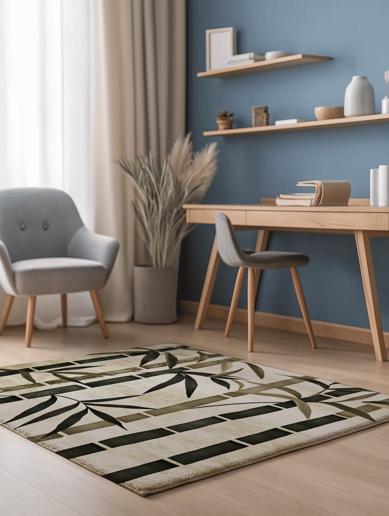 Oriental Bamboo Rug – Elegant Bamboo Patterns, Premium & Calming | Nature - Inspired Rug by districtoasis
