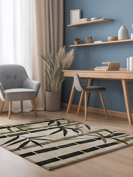 Oriental Bamboo Rug – Elegant Bamboo Patterns, Premium & Calming | Nature - Inspired Rug by districtoasis
