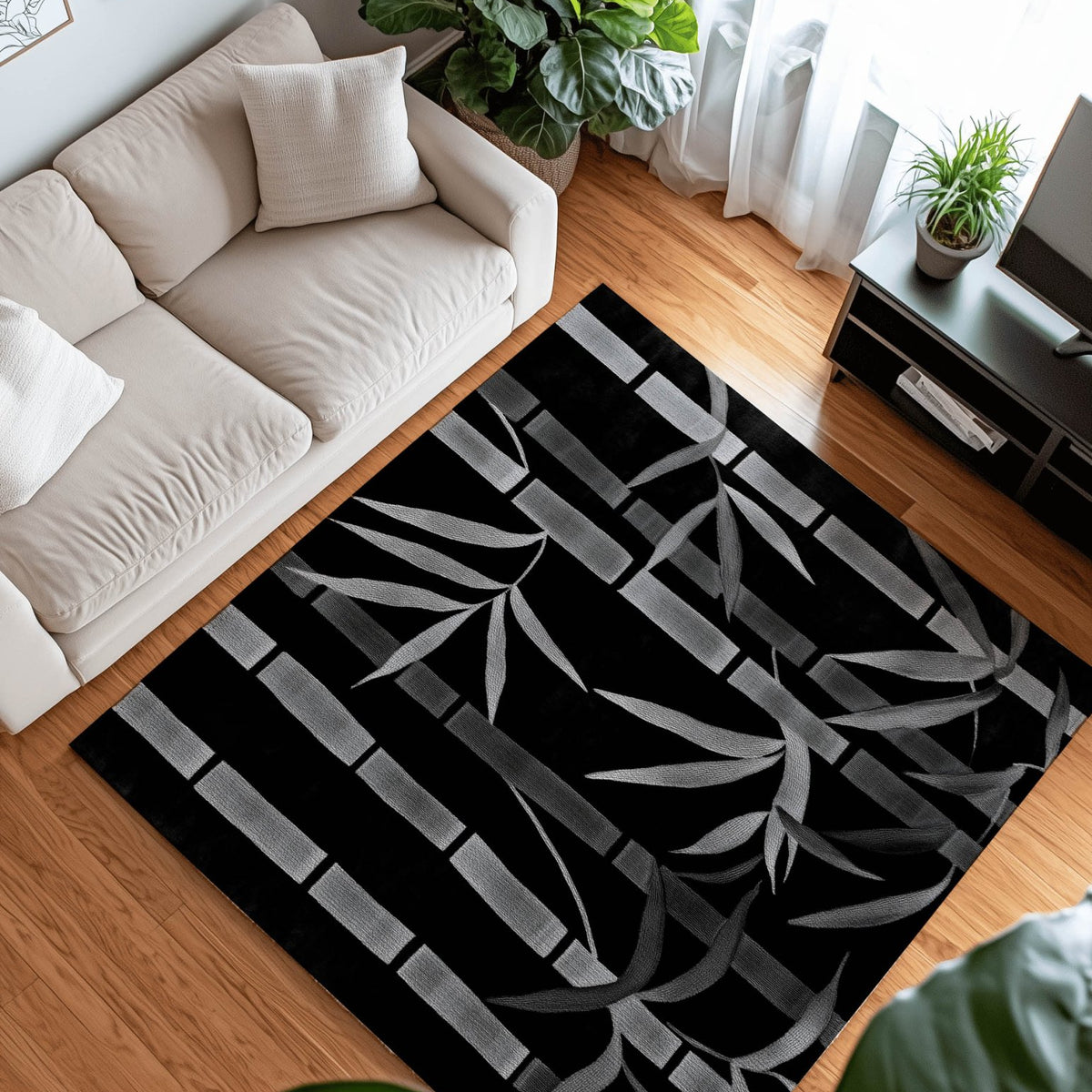 Oriental Bamboo Rug – Elegant Bamboo Patterns, Premium & Calming | Nature - Inspired Rug by districtoasis