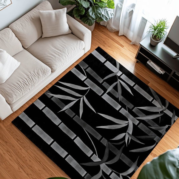 Oriental Bamboo Rug – Elegant Bamboo Patterns, Premium & Calming | Nature - Inspired Rug by districtoasis