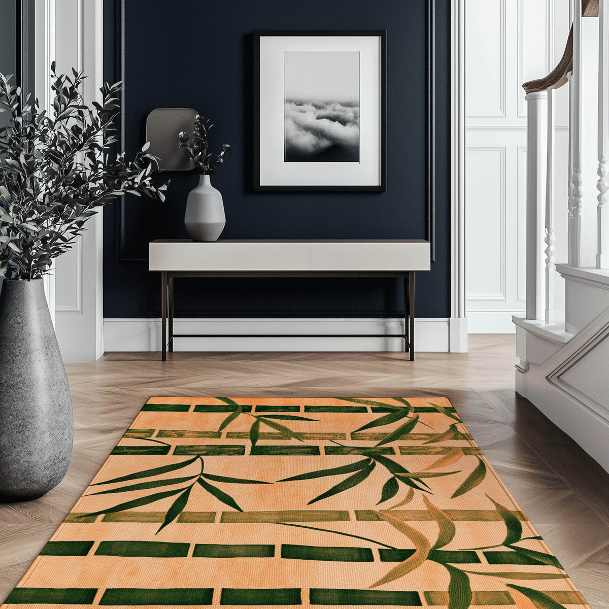 Oriental Bamboo Rug – Elegant Bamboo Patterns, Premium & Calming | Nature - Inspired Rug by districtoasis