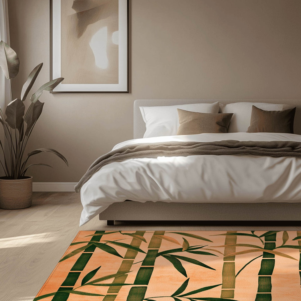 Oriental Bamboo Rug – Elegant Bamboo Patterns, Premium & Calming | Nature - Inspired Rug by districtoasis