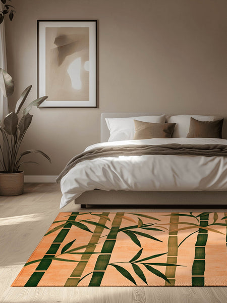 Oriental Bamboo Rug – Elegant Bamboo Patterns, Premium & Calming | Nature - Inspired Rug by districtoasis