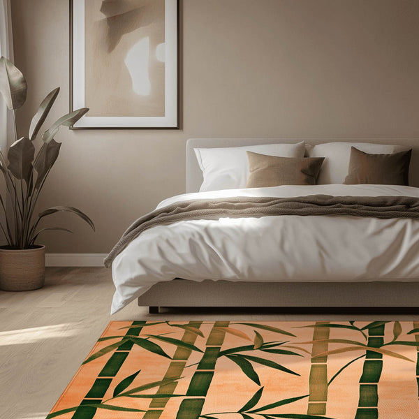 Oriental Bamboo Rug – Elegant Bamboo Patterns, Premium & Calming | Nature - Inspired Rug by districtoasis